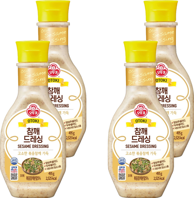 오뚜기 참깨 드레싱, 495g, 4개