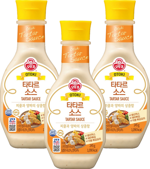 오뚜기 타타르 소스, 245g, 3개