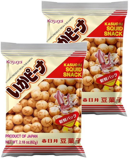 카수가이 이카 피넛 과자, 62g, 2개