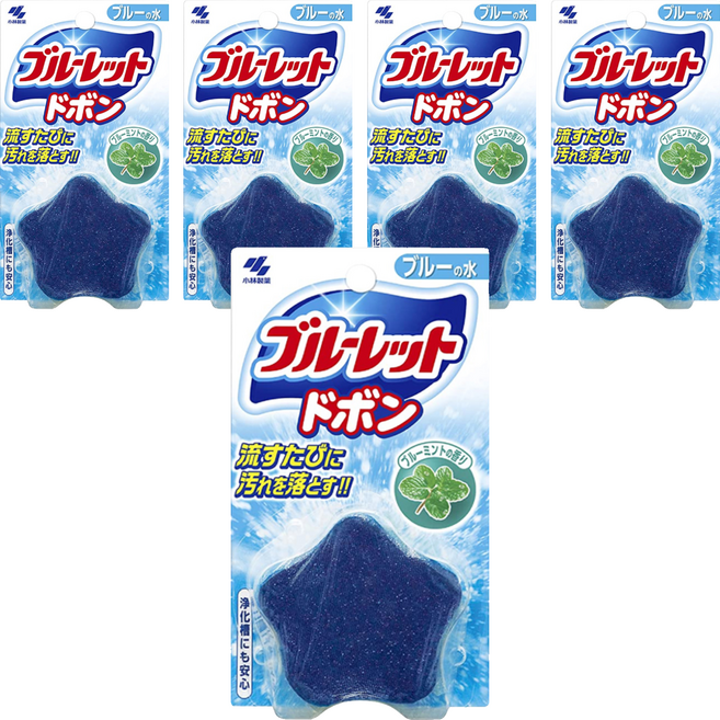 KOBAYASHI 小林製藥 BLUELET 星星馬桶球 藍色薄荷, 60g, 5個