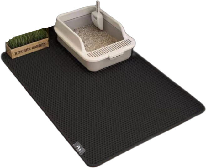 티유 사막화방지 벌집구조 고양이 화장실 모래매트, 블랙, 1개