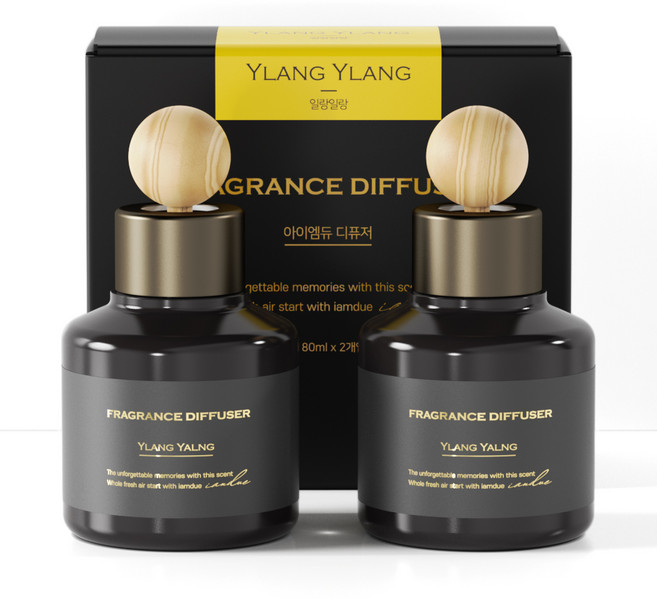아이엠듀 퍼퓸 차량용 디퓨저 80ml 2p 세트, 일랑일랑, 1세트