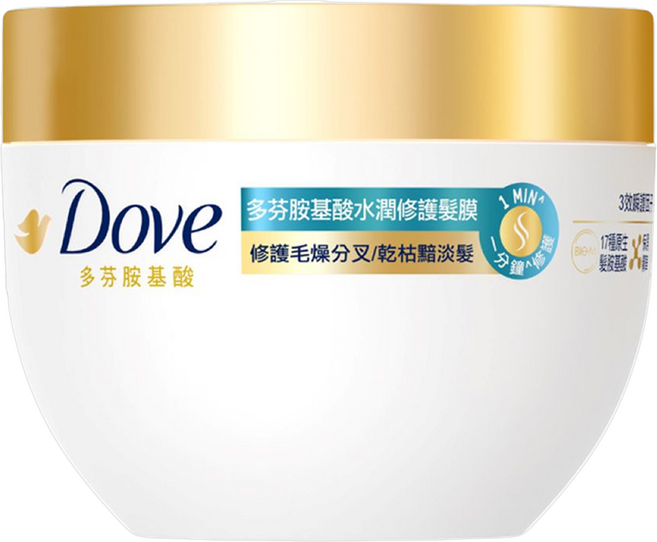 Dove 多芬 胺基酸水潤修護髮膜, 260g, 1罐