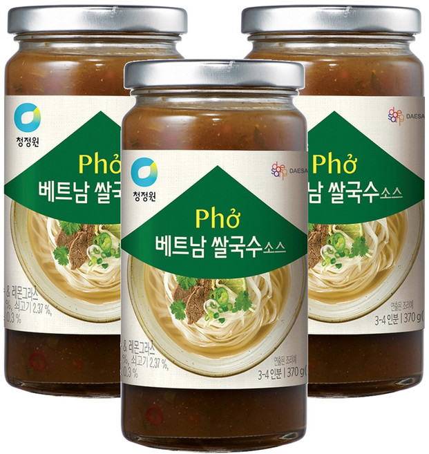 청정원 베트남 쌀국수 소스, 370g, 3개