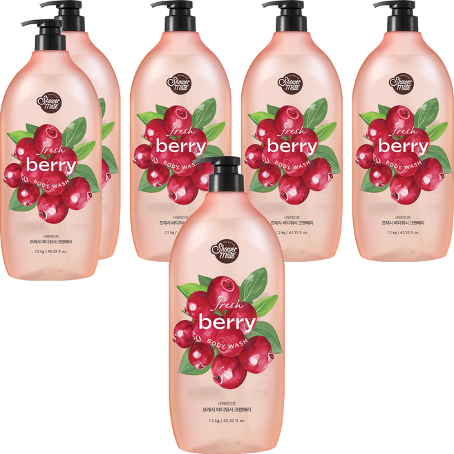 샤워메이트 내추럴 크랜베리 바디워시 크렌베리향, 1.2kg, 6개