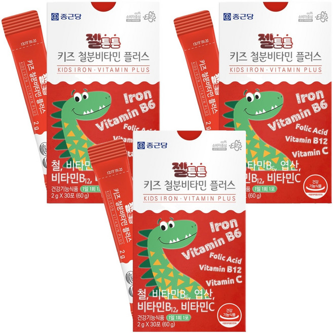 종근당 젤튼튼 키즈 철분비타민 플러스 30p, 60g, 3개
