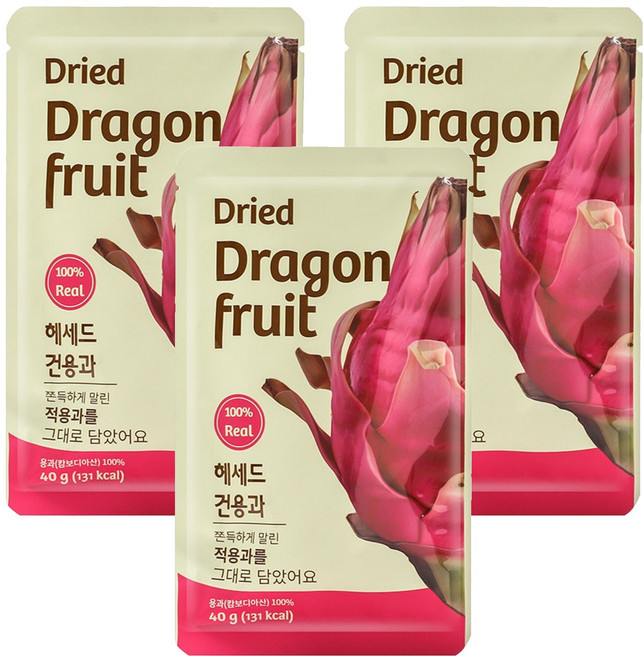 Hesed 乾燥火龍果, 3個, 40g