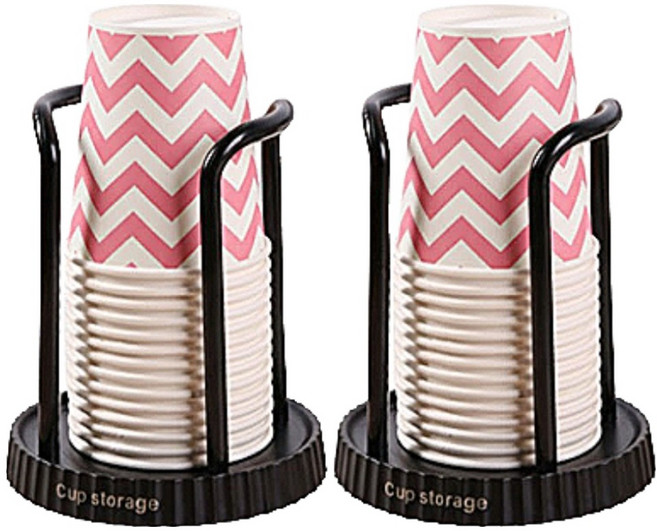 해피위더스 종이컵 디스펜서 정리대, 블랙, 2개