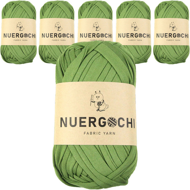 JSTrading 누에르고치 패브릭 얀 뜨개실 100g, 16 올리브, 6개