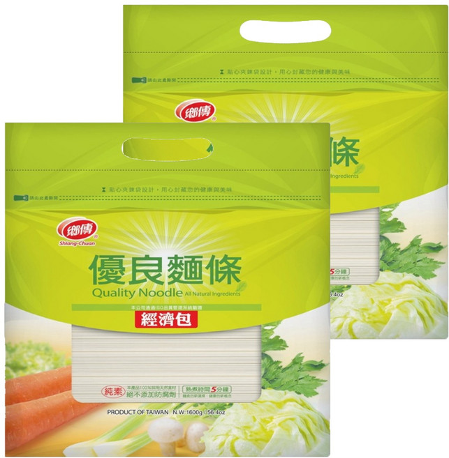 鄉傳 優良麵條 經濟包, 1.6kg, 2包