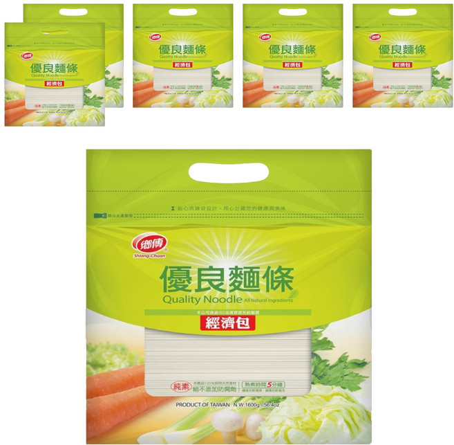 鄉傳 優良麵條 經濟包, 1.6kg, 6包
