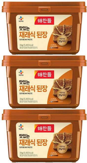 재래식 된장, 3kg, 3개