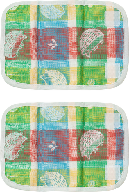 New Star 明日之星 四層紗揹帶磨牙口水巾, 繽紛森林小刺蝟 白色, 2條