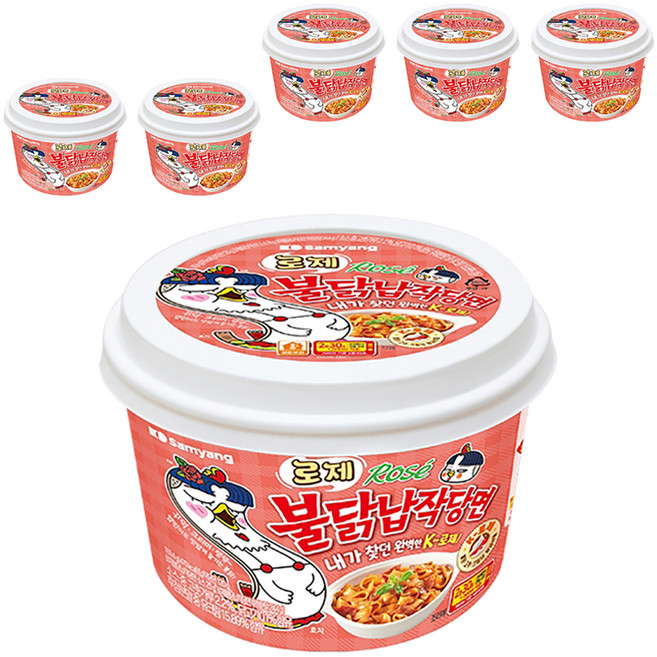 Buldak 碗裝粉紅醬火辣雞肉風味鐵板炒寬冬粉 169.4g, 6入