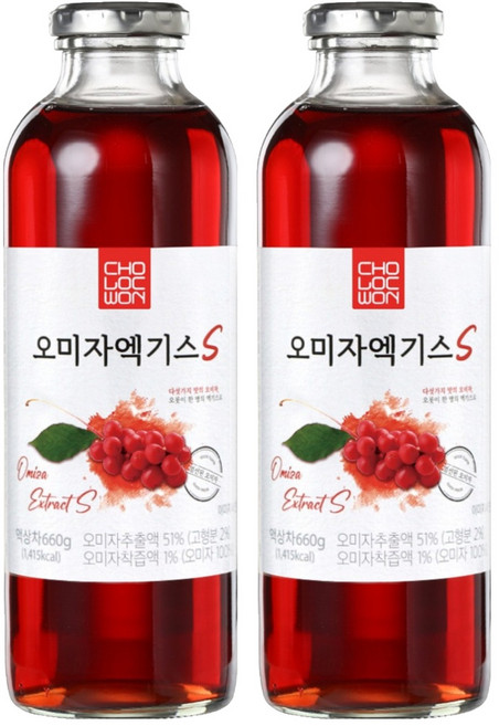 초록원 오미자엑기스S, 660g, 2개