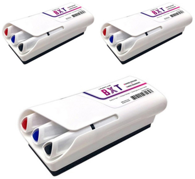 라인플러스 보드마카 지우개 BXT, 레드, 블루, 블랙, 3세트