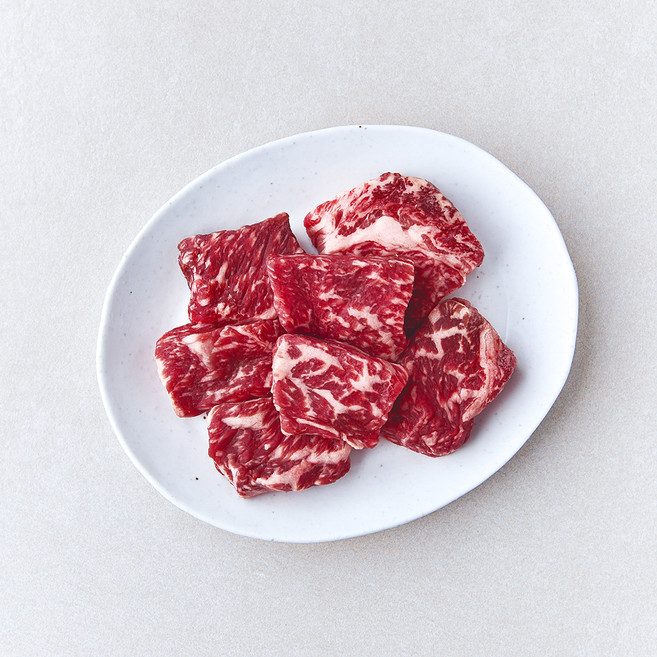 화담우 한우 등심 1+등급 스테이크용(큐브) (냉장), 200g, 1개
