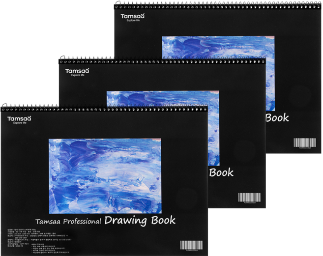 탐사 전문가용 스케치북 200g 3개입, 8절, 20매, 3개