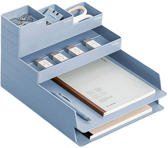 누사인 데스크 오거나이저 6입 5종 세트 NS001, 밀크블루, 1세트