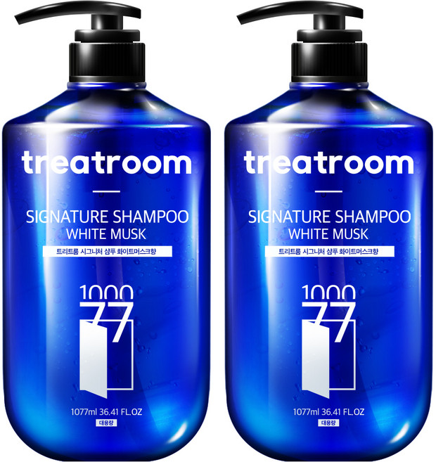 트리트룸 시그니처 퍼퓸 샴푸 화이트머스크향, 1.077L, 2개