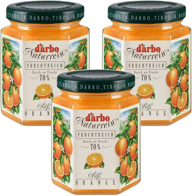 d'arbo 德寶 奧地利70%果肉果醬 甜橙, 200g, 3罐