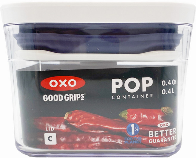 OXO POP 正方按壓保鮮盒, 容器 + 蓋子, 1個