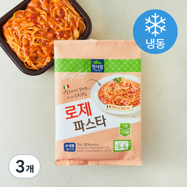 면사랑 로제파스타 1인분 (냉동), 313g, 3개