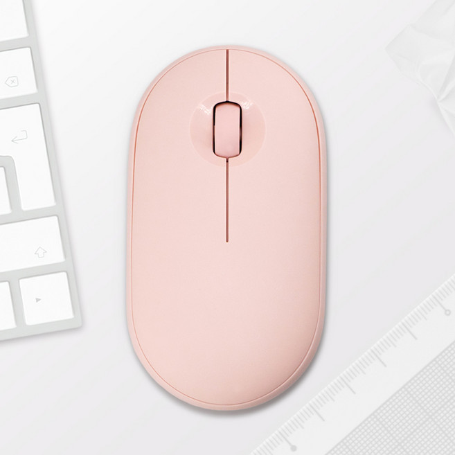 홈플래닛 저소음 조약돌 슬림 & 패블디자인 무선마우스, CM101, 핑크