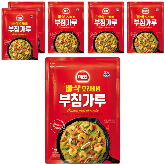 해표 부침가루, 6개, 1kg
