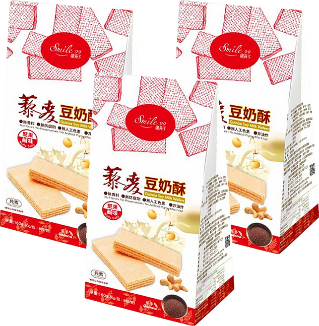 Smile 99 纖莉子 藜麥豆奶酥 堅果鹹味, 160g, 3袋