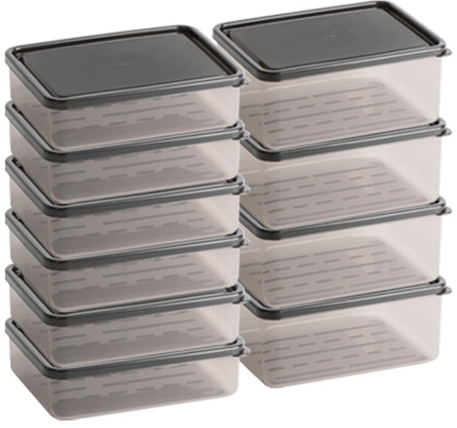 비트리 휘어지는 냉동실 정리용기 혼합세트3 600ml x 6p + 1L x 4p, 10개, 1세트