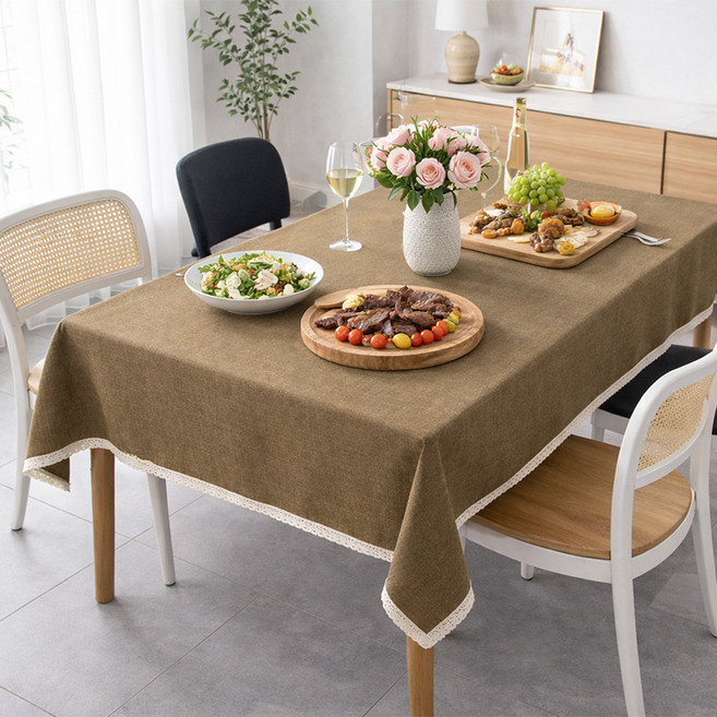 앤티스 모던풍 언더레이스 식탁보, 브라운, 100x140cm, 1개