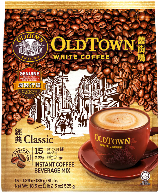 OLDTOWN WHITE COFFEE 舊街場白咖啡 經典風味咖啡沖泡包, 38g, 15條, 1袋