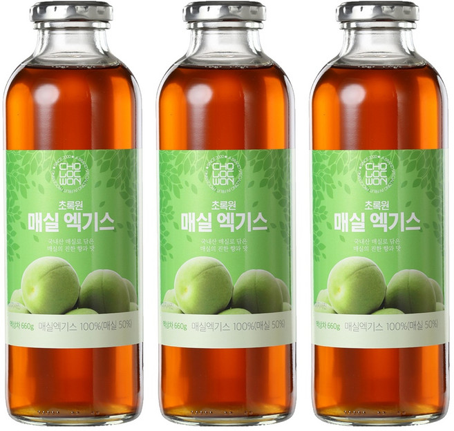 초록원 매실엑기스, 660g, 3개