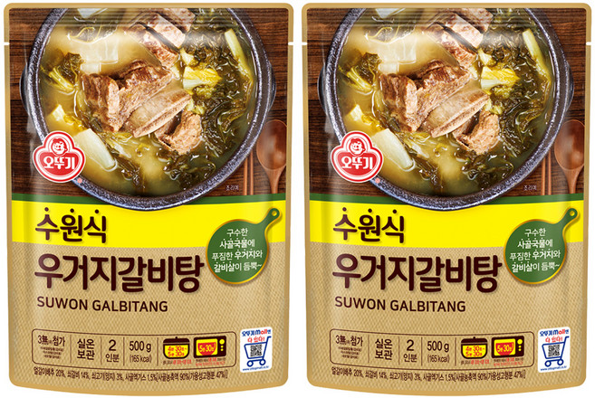 오뚜기 수원식 우거지갈비탕, 2개, 500g