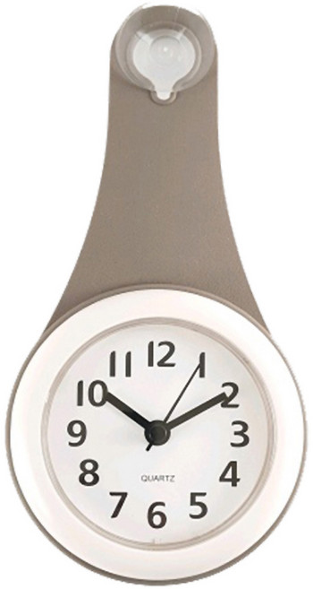 잇츠온 물방울 방수 욕실 시계 건전지 포함, 모카