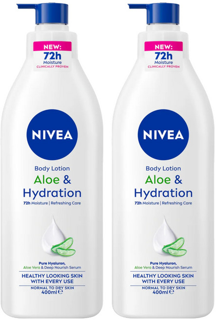 NIVEA 妮維雅 台灣公司貨 清新蘆薈乳液, 2瓶