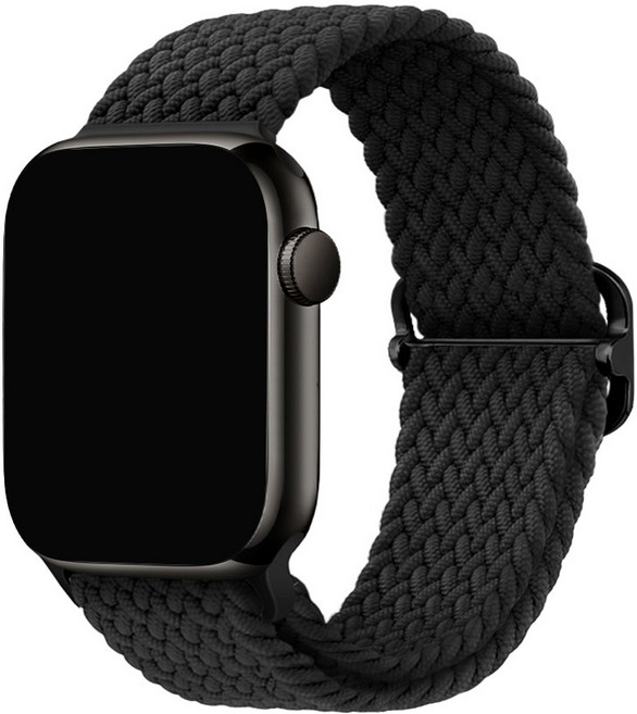 스페이스쉴드 스마트워치 버클형 브레이드 솔로루프 밴드 스트랩, 블랙