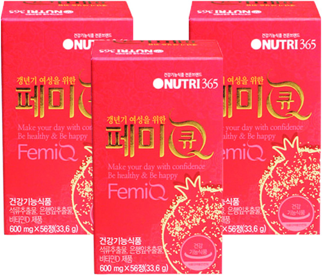 뉴트리365 갱년기 여성을 위한 페미큐, 56정, 3개