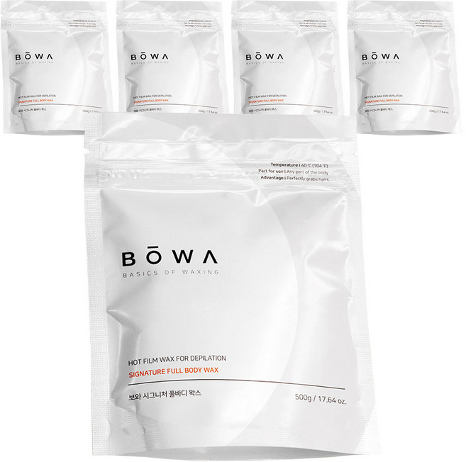 Bowa 全身適用美體熱蠟, 500g, 5個