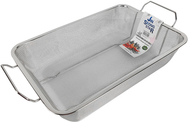 진성스타 스텐 사각 양수 바구니 A형 고운망, 1개