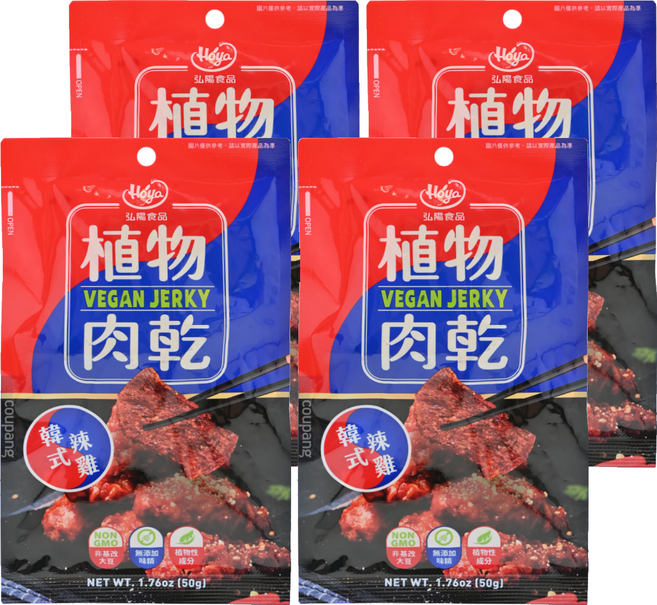 Hoya 弘陽食品 植物肉乾 韓式辣雞風味, 50g, 4包