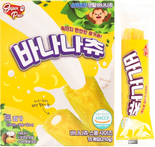 슈퍼포우 강아지 바나나츄 스몰 덴탈껌, 바나나, 210g, 1개 - 쿠팡