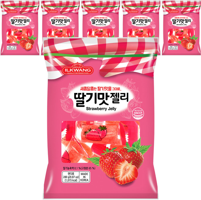 일광제과 딸기맛 젤리, 280g, 6개