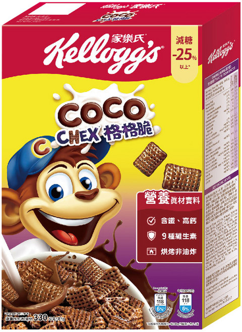 Kellogg's 家樂氏 COCO 可可猴 格格脆, 330g, 1盒