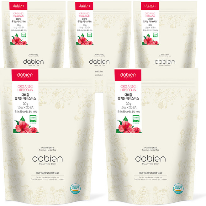 다비앙 유기농 히비스커스 차, 1.5g, 20개입, 5개