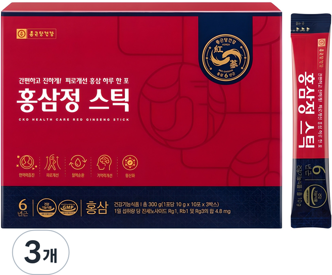 종근당건강 홍삼정 스틱 30p, 300g, 3개