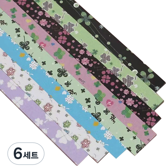 미소로운 이벤트 양면 별 종이접기 멀티페이퍼 클로버 540p 세트, 6세트, 8색