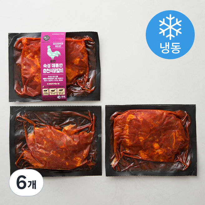 올반 숙성 춘천식 매콤닭갈비 (냉동), 180g, 6개