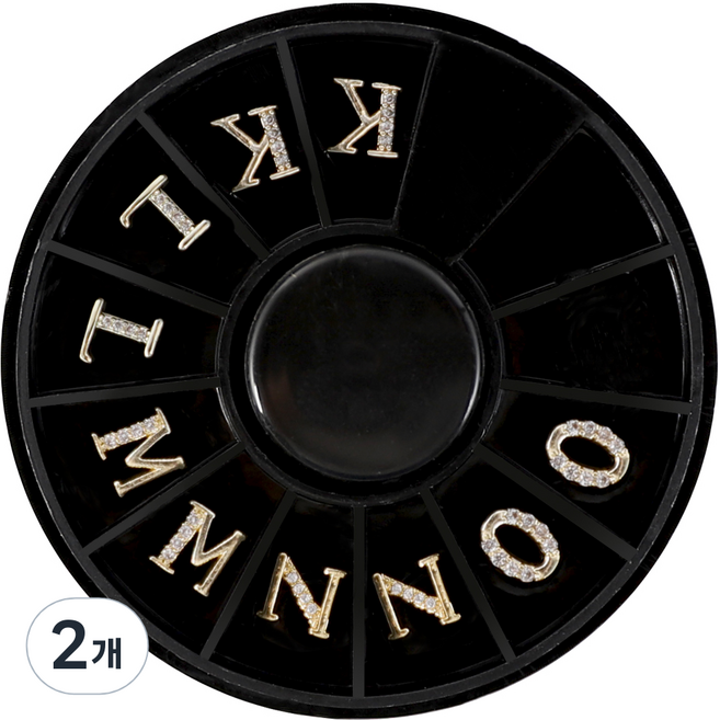 메이브라운 네일스톤 알파벳 네일파츠 세트 KLMNO M02229, 혼합 색상, 2개